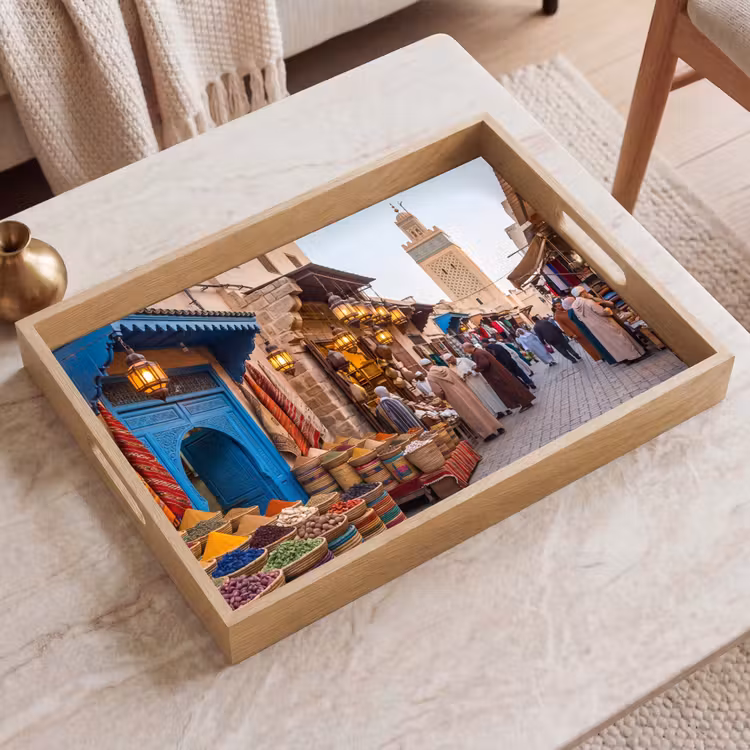 Tablett - Markt – Orientalisch – Farbenfroh - Markt - Oosters - Kleurrijk Dienblad Rechthoek middel
