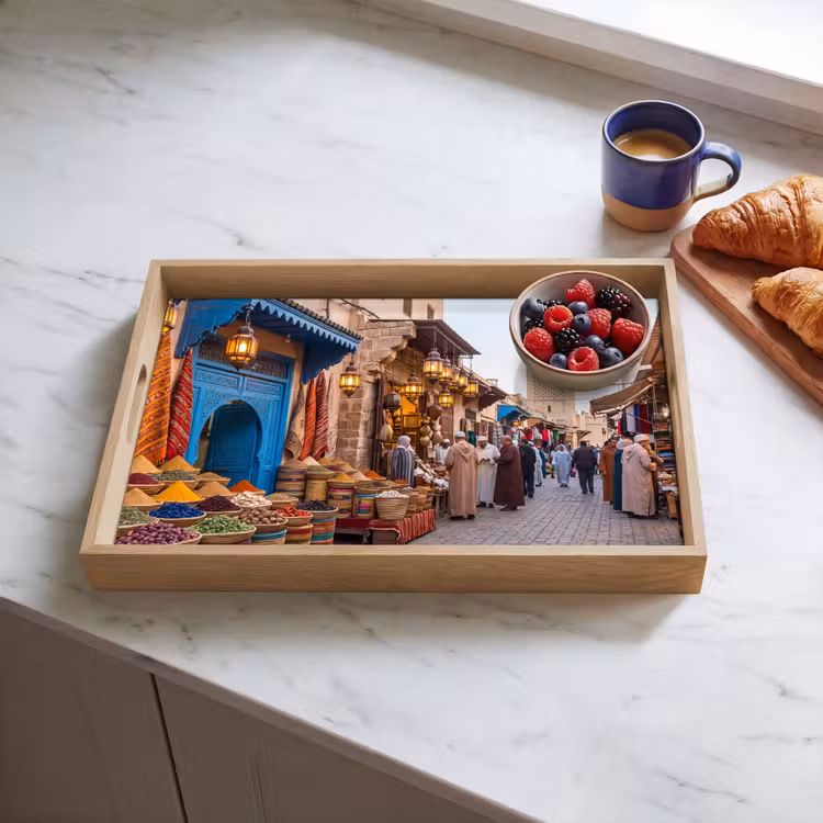 Tablett - Markt – Orientalisch – Farbenfroh - Markt - Oosters - Kleurrijk Dienblad Rechthoek middel