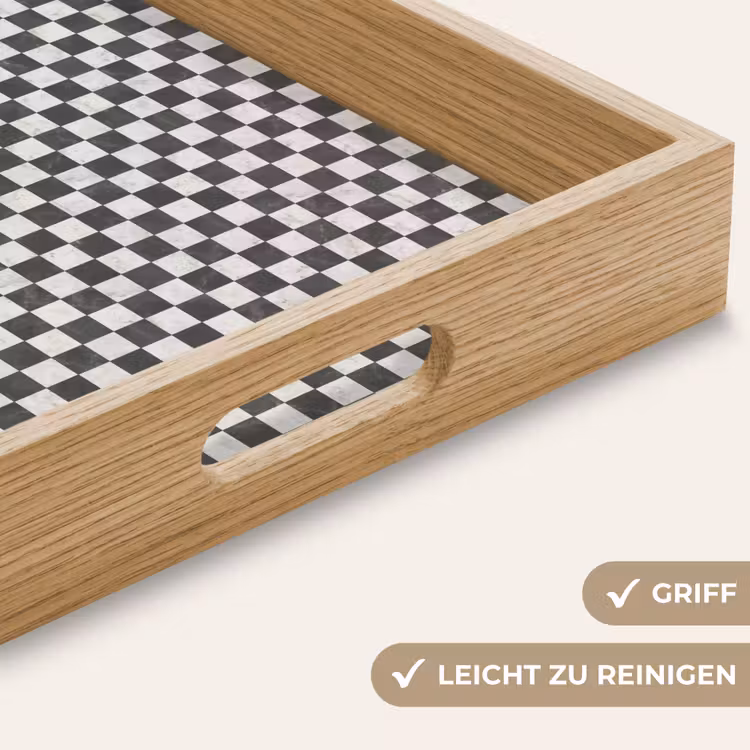 Marmer - Patroon - Grijs Dienblad Rechthoek middel 911 -USP_HandgreepDE