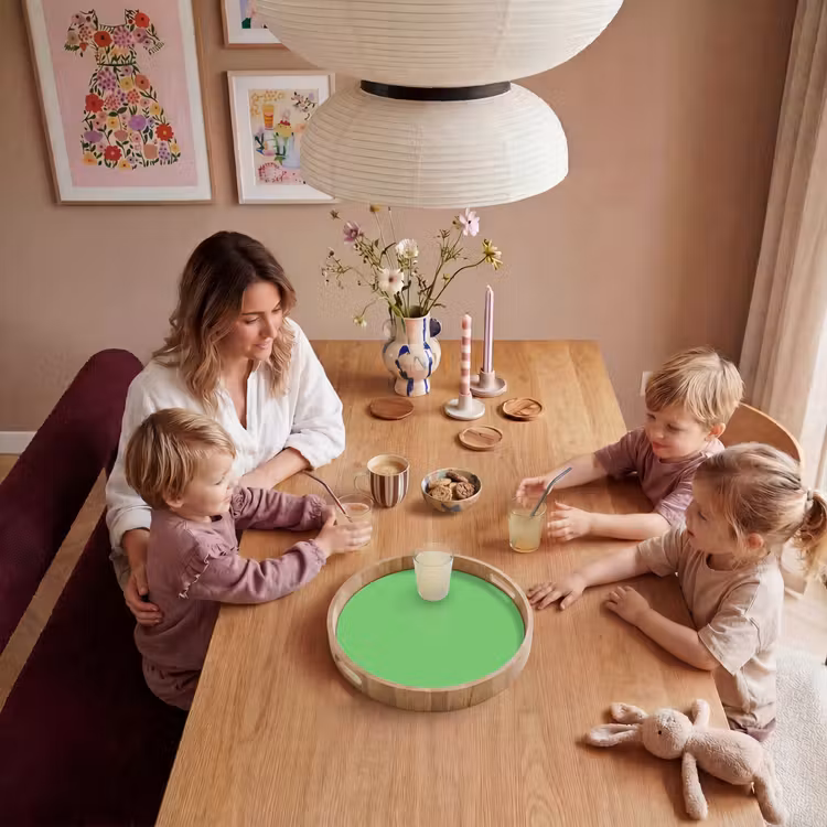 Meadow - Green - Groen Dienblad Rond middel 914 -sfeer4