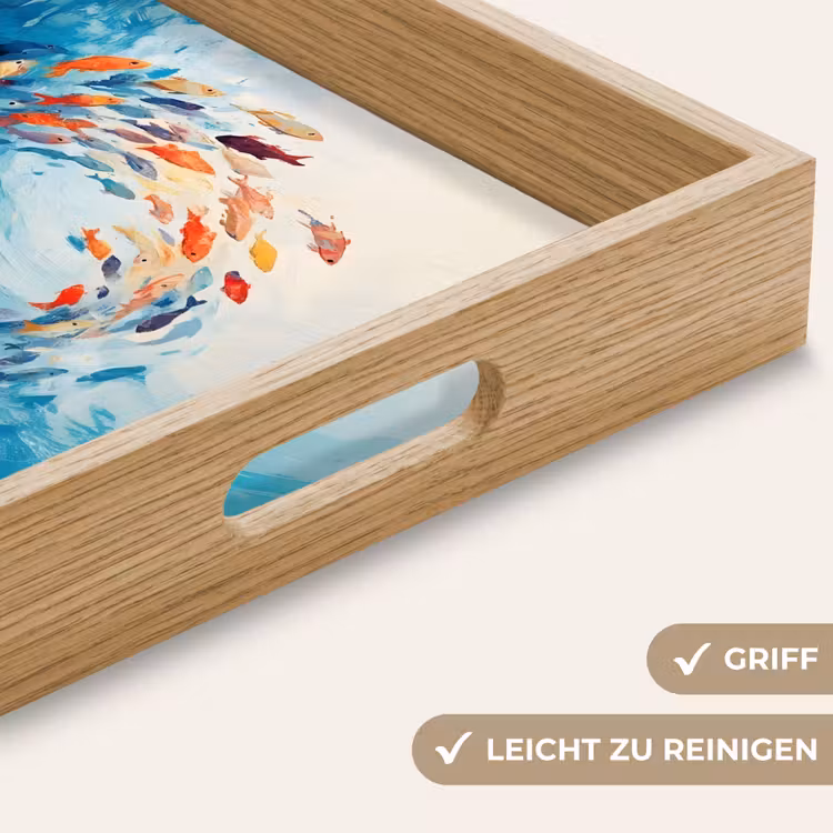 Zee - Vissen - Kleurrijk - Dynamisch Dienblad Rechthoek middel -USP_HandgreepDE