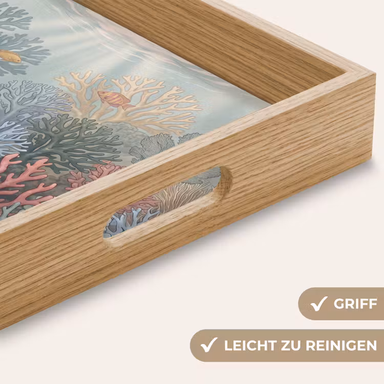 Zee - Koraal - Vis - Natuur - Kleurrijk Dienblad Rechthoek middel -USP_HandgreepDE