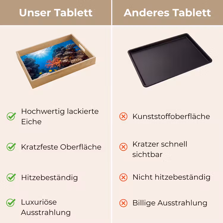 Zee - Koraalrif - Natuur - Levendig - Blauw Dienblad Rechthoek middel -USP_VergelijkingDE