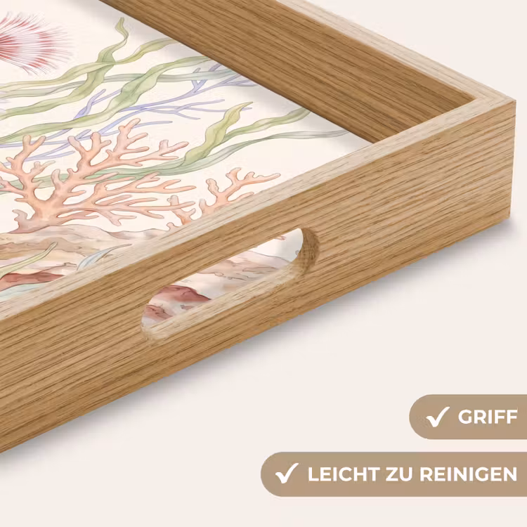 Zeeleven - Koraal - Onderwater - Illustratie - Kleurrijk Dienblad Rechthoek middel -USP_HandgreepDE