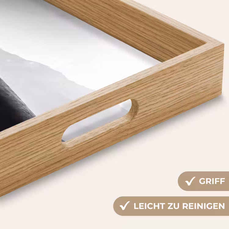 Mens - Kameel - Zandduin - Natuur - Monochroom Dienblad Rechthoek middel -USP_HandgreepDE