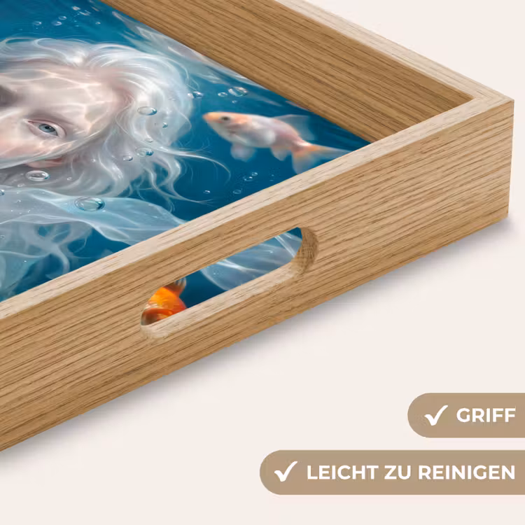 Mens - Onderwater - Vis - Modern - Blauw Dienblad Rechthoek middel -USP_HandgreepDE