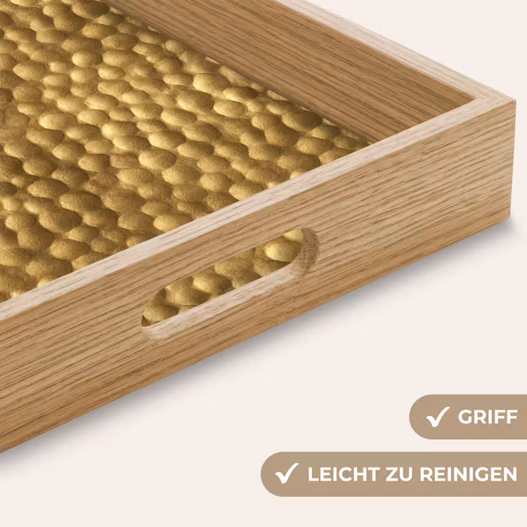 Metaal - Dynamisch - Goud Dienblad Rechthoek middel 911 -USP_HandgreepDE