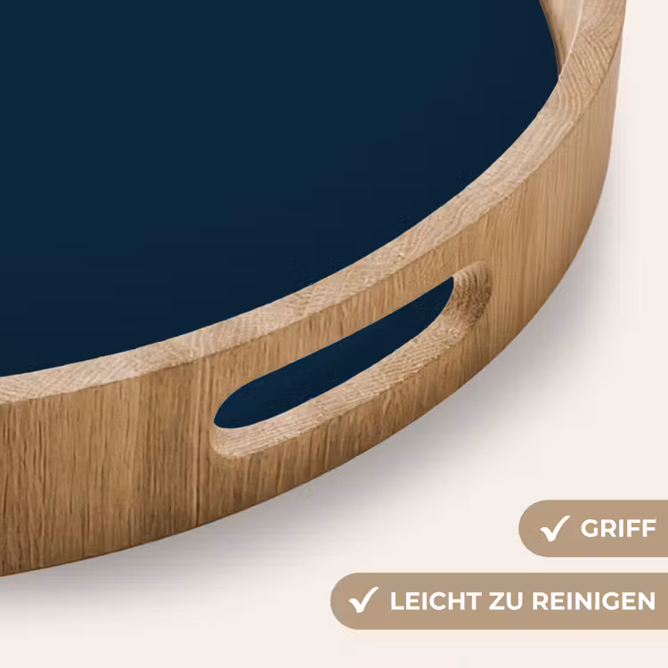 Midnight - Blue - Blauw Dienblad Rond middel 914 -USP_HandgreepDE