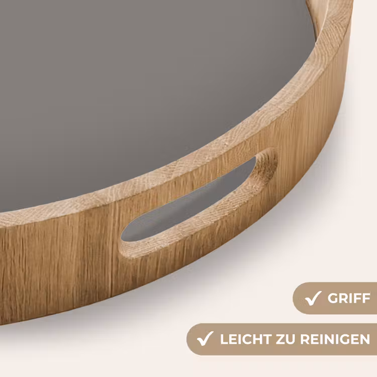 Mineral - Grey - Grijs Dienblad Rond middel 914 -USP_HandgreepDE