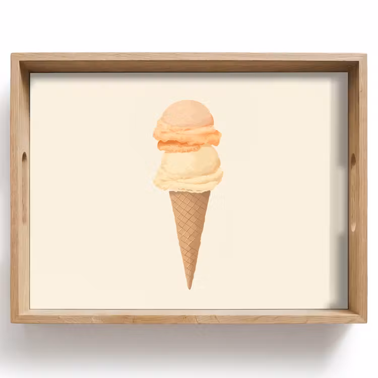Minimalistisch - Schepijs - Hoorntje - Beige Dienblad Rechthoek middel -z3d_shopping