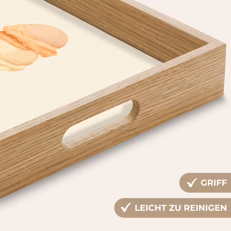 Minimalistisch - Schepijs - Hoorntje - Beige Dienblad Rechthoek middel -USP_HandgreepDE