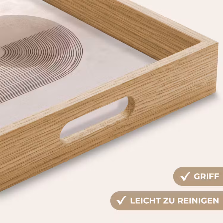 Minimalistisch - Cirkel - Lichtgrijs Dienblad Rechthoek middel -USP_HandgreepDE