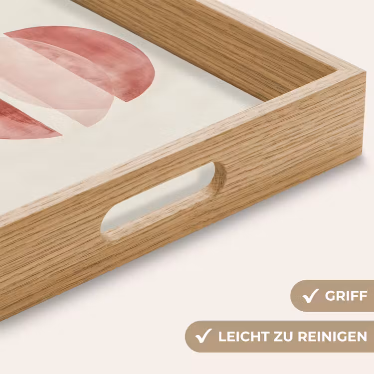 Minimalistisch - Cirkels - Roze Dienblad Rechthoek middel -USP_HandgreepDE
