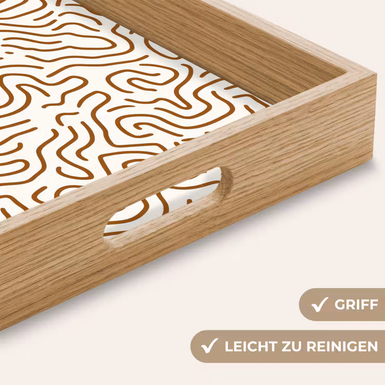 Minimalistisch - Patroon - Terracotta Dienblad Rechthoek middel 911 -USP_HandgreepDE