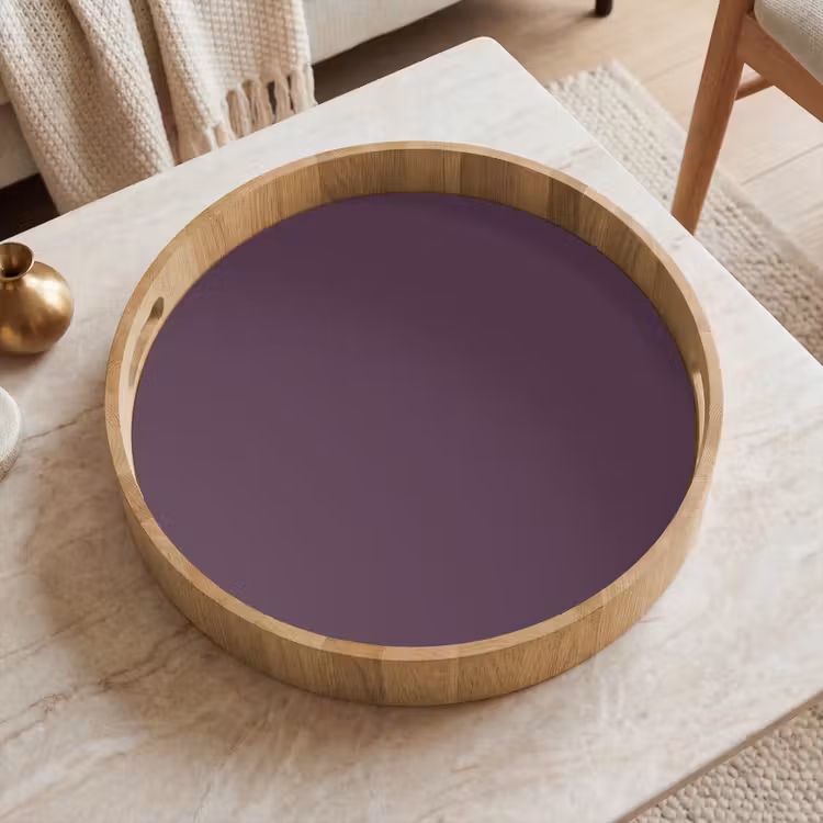 Midnight - Plum - Paars Dienblad Rond middel 914 -sfeer1