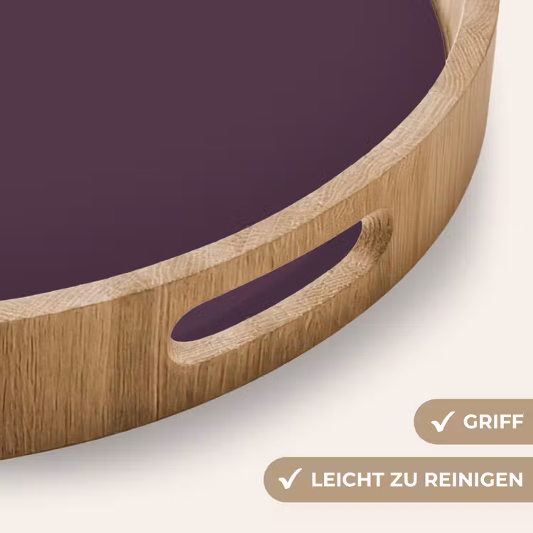 Midnight - Plum - Paars Dienblad Rond middel 914 -USP_HandgreepDE