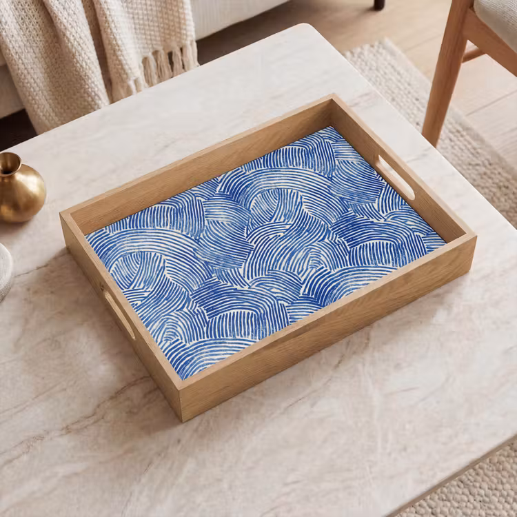 Modern - Abstract - Blauw Dienblad Rechthoek middel 911 -sfeer1