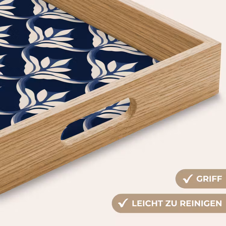Modern - Ontwerp - Blauw Dienblad Rechthoek middel 911 -USP_HandgreepDE