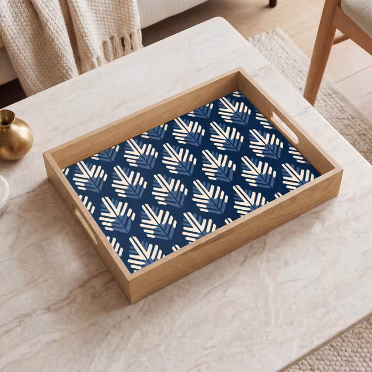 Modern - Patroon - Blauw Dienblad Rechthoek middel 911 -sfeer1