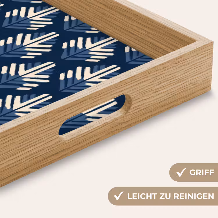Modern - Patroon - Blauw Dienblad Rechthoek middel 911 -USP_HandgreepDE