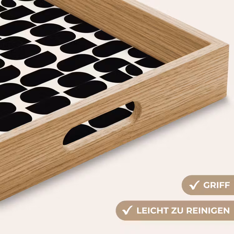 Modern - Patroon - Zwart Dienblad Rechthoek middel 911 -USP_HandgreepDE