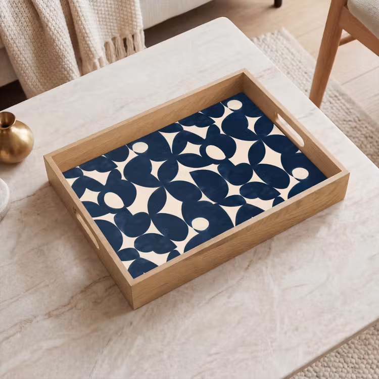 Modern - Geometrisch - Blauw Dienblad Rechthoek middel 911 -sfeer1