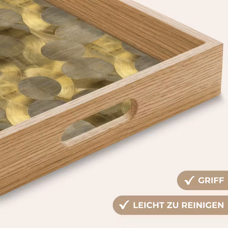 Modern - Geometrisch - Goud Dienblad Rechthoek middel 911 -USP_HandgreepDE