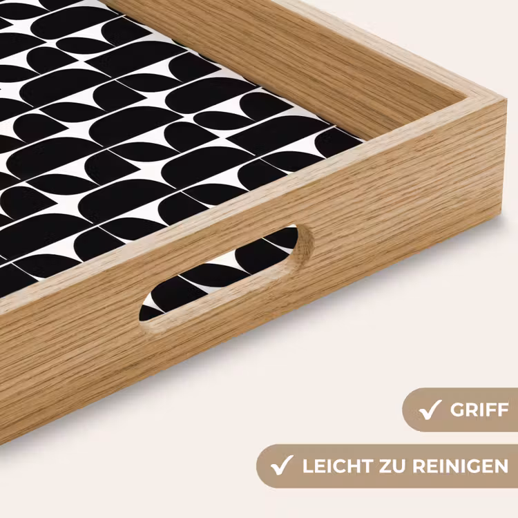 Modern - Geometrisch - Zwart Dienblad Rechthoek middel 911 -USP_HandgreepDE