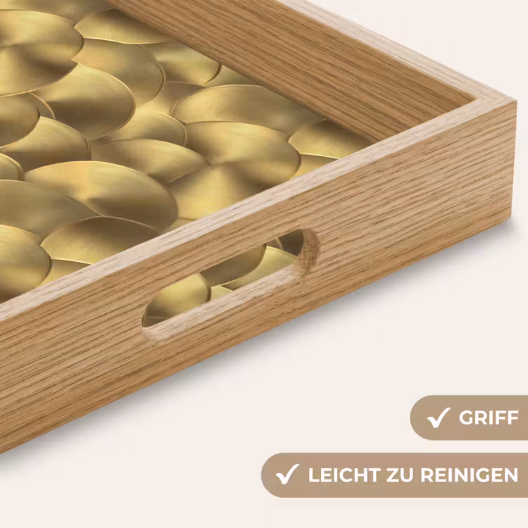 Modern - Cirkel - Goud Dienblad Rechthoek middel 911 -USP_HandgreepDE
