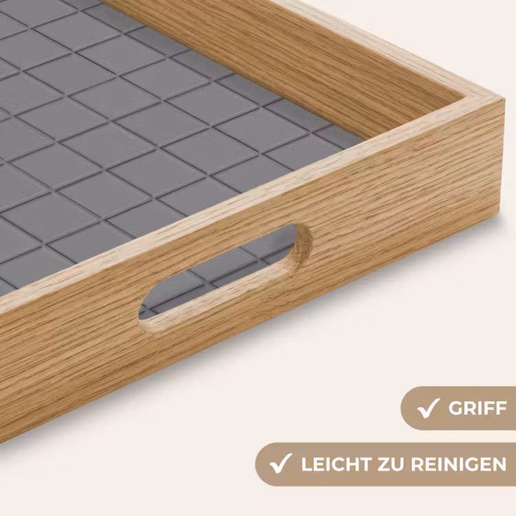 Modern - Patroon - Grijs Dienblad Rechthoek middel 911 -USP_HandgreepDE