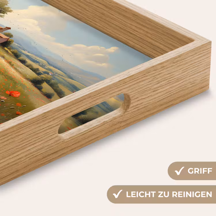 Klaprozen - Rood - Heuvels - Landschap Dienblad Rechthoek middel -USP_HandgreepDE