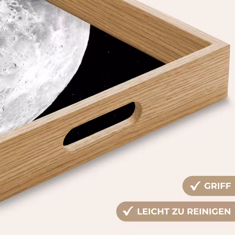 Tablett - Mond – Krater – Weltraum - Maan - Kraters - Ruimte Dienblad Rechthoek middel