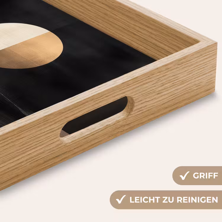 Maan - Cirkel - Goud Dienblad Rechthoek middel -USP_HandgreepDE