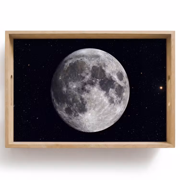 Tablett - Mond – Sterne – Weltraum - Maan - Sterren - Ruimte Dienblad Rechthoek middel