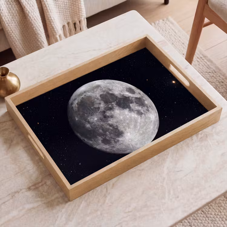 Tablett - Mond – Sterne – Weltraum - Maan - Sterren - Ruimte Dienblad Rechthoek middel