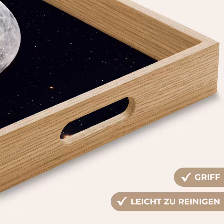 Tablett - Mond – Sterne – Weltraum - Maan - Sterren - Ruimte Dienblad Rechthoek middel