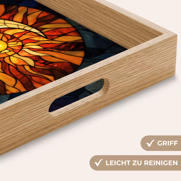Mozaïek - Glas - Maan - Donkerblauw Dienblad Rechthoek middel -USP_HandgreepDE