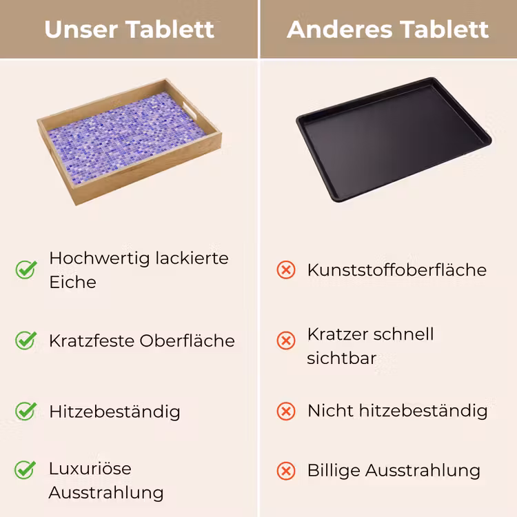 Mozaïek - Tegels - Lila - Amethist Dienblad Rechthoek middel 911 -USP_VergelijkingDE