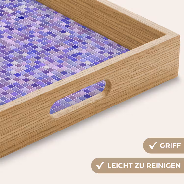 Mozaïek - Tegels - Lila - Amethist Dienblad Rechthoek middel 911 -USP_HandgreepDE
