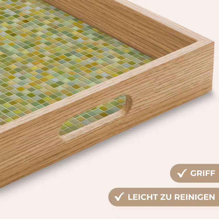 Mozaïek - Patroon - Groen Dienblad Rechthoek middel 911 -USP_HandgreepDE