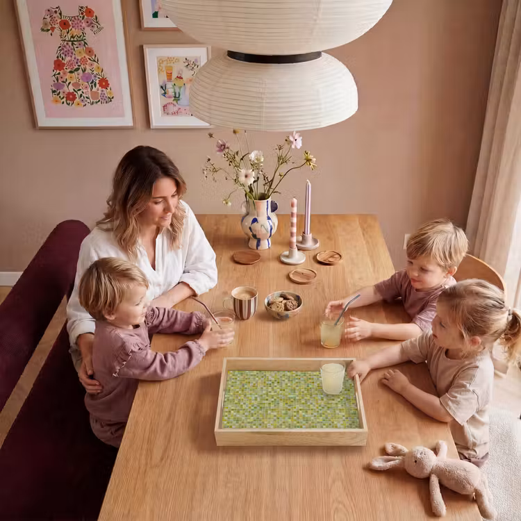 Mozaïek - Patroon - Groen Dienblad Rechthoek middel 911 -sfeer4