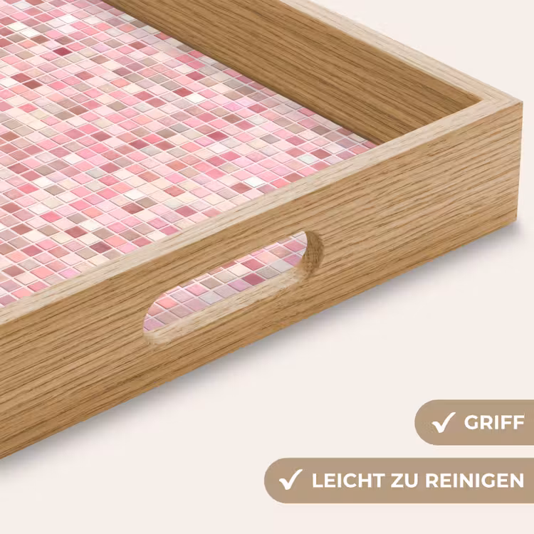 Mozaïek - Patroon - Roze Dienblad Rechthoek middel 911 -USP_HandgreepDE