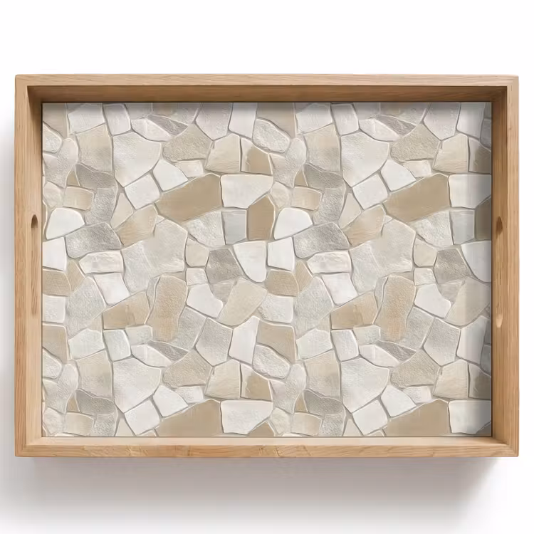 Mozaïek - Stenen - Beige Dienblad Rechthoek middel 911 -z3d_shopping