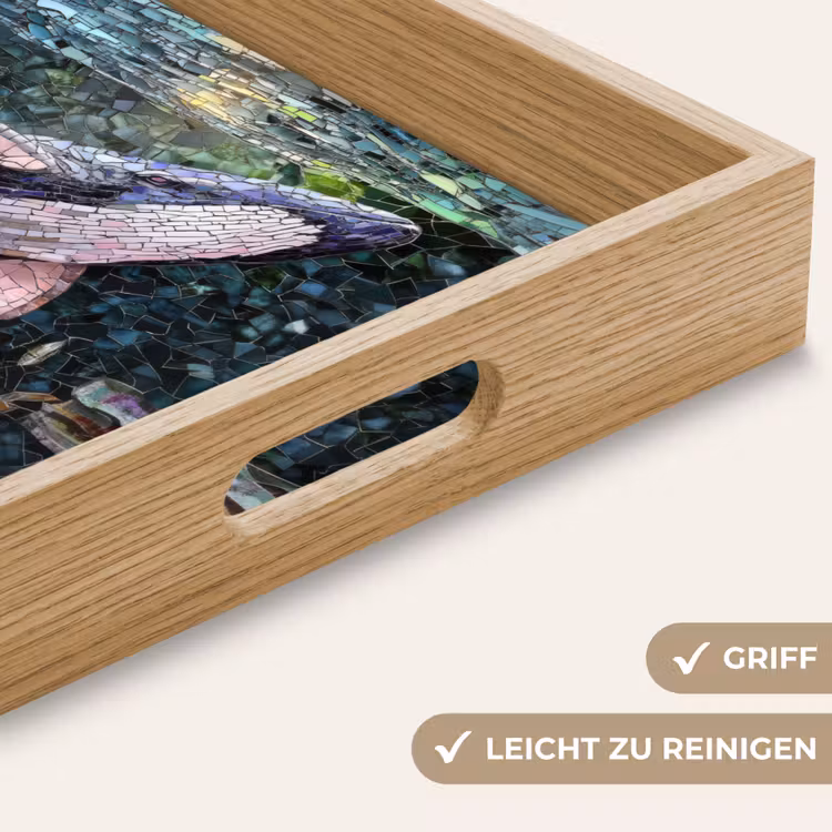Mozaïek - Walvis - Koraal - Water Dienblad Rechthoek middel -USP_HandgreepDE