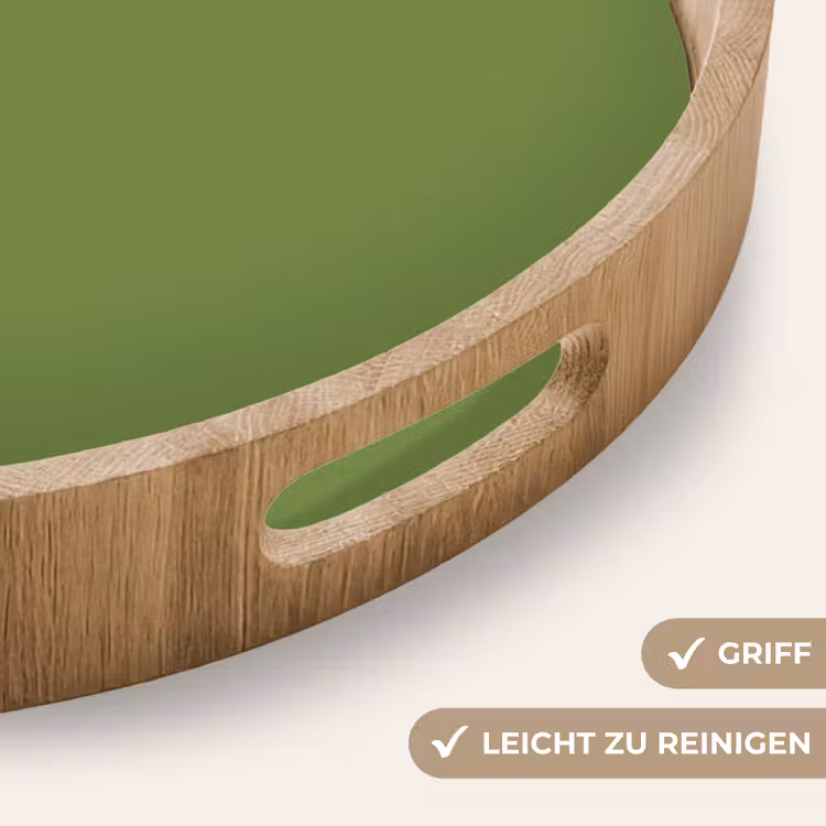 Moss - Green - Groen Dienblad Rond middel 914 -USP_HandgreepDE