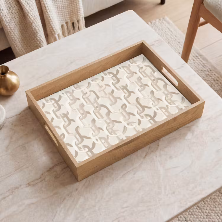 Motief - Abstract - Beige Dienblad Rechthoek middel 911 -sfeer1