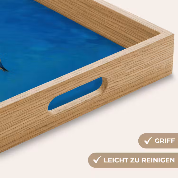 Meeuw - Gebouw - Lucht - Geschilderd Dienblad Rechthoek middel -USP_HandgreepDE