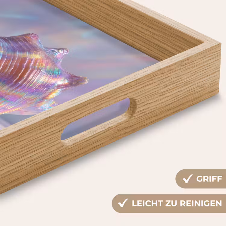 Schelp - Glanzend - Regenboogtinten Dienblad Rechthoek middel -USP_HandgreepDE