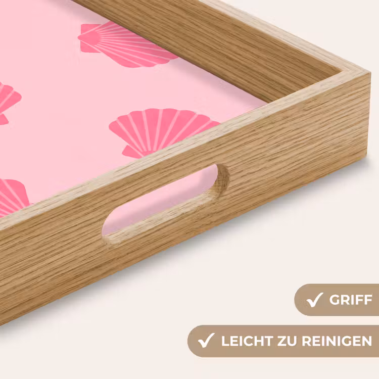 Schelp - Patroon - Zee - Modern - Roze Dienblad Rechthoek middel -USP_HandgreepDE