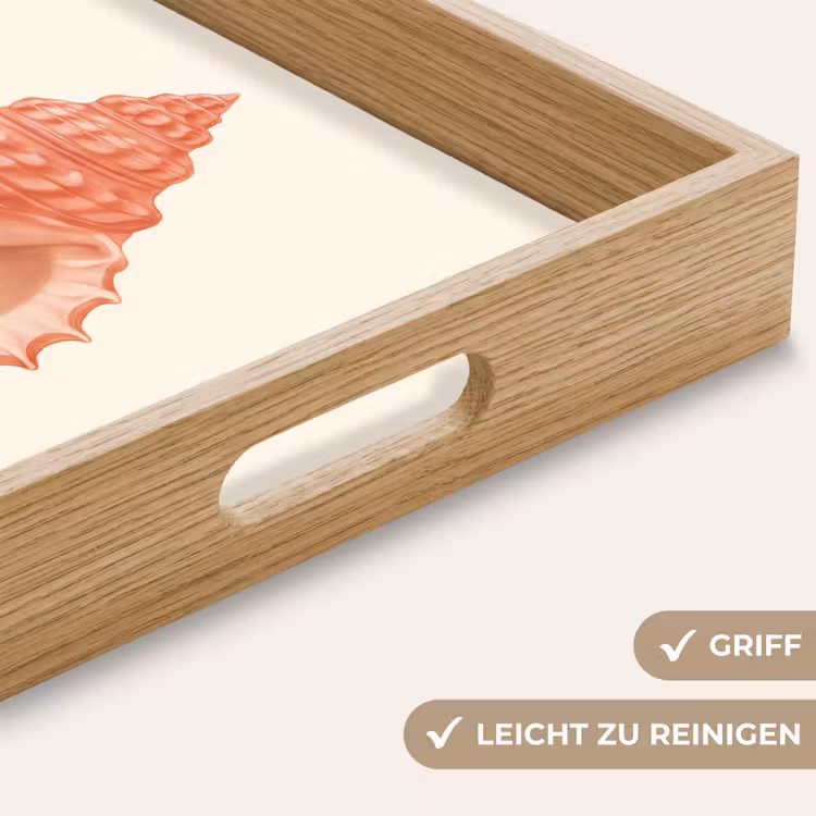 Schelp - Roze - Structuur Dienblad Rechthoek middel -USP_HandgreepDE